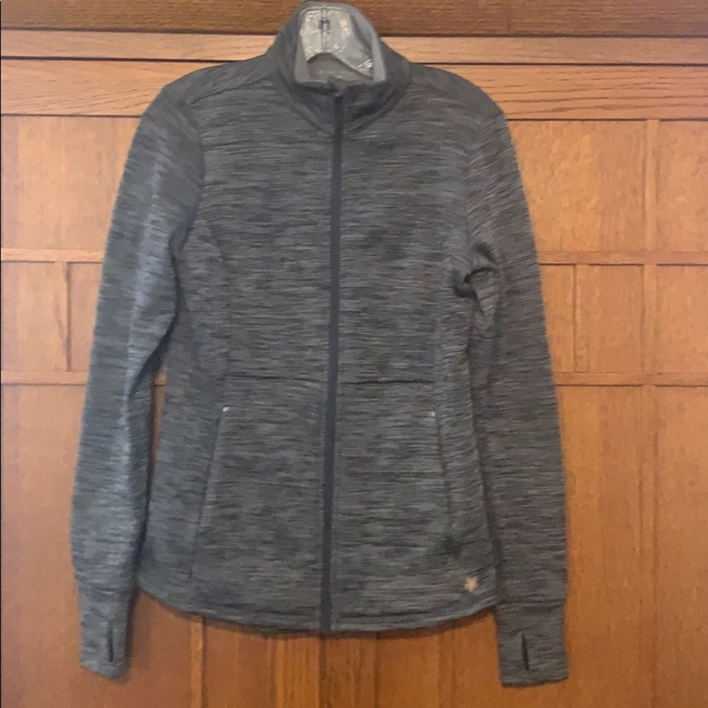 Gray light weight fleeced lined jacket.